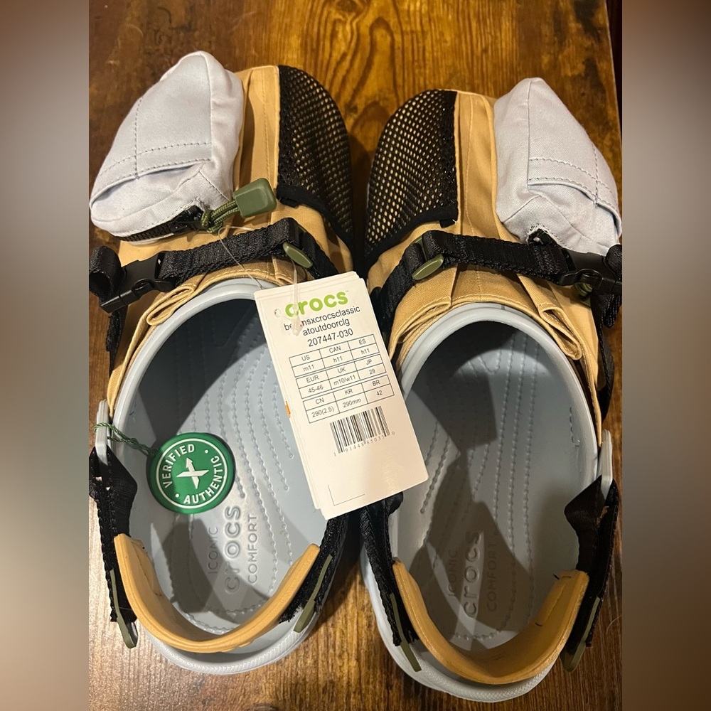 BEAMS x CROCS Kids in Black and Tan! Sold out online! New in the box.